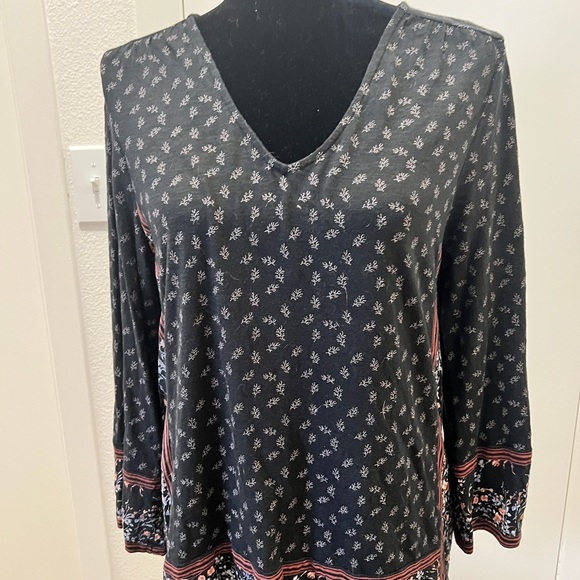 Lucky Brand Boho Floral Long Sleeve Tunic Top – Size M - Picture 2 of 6